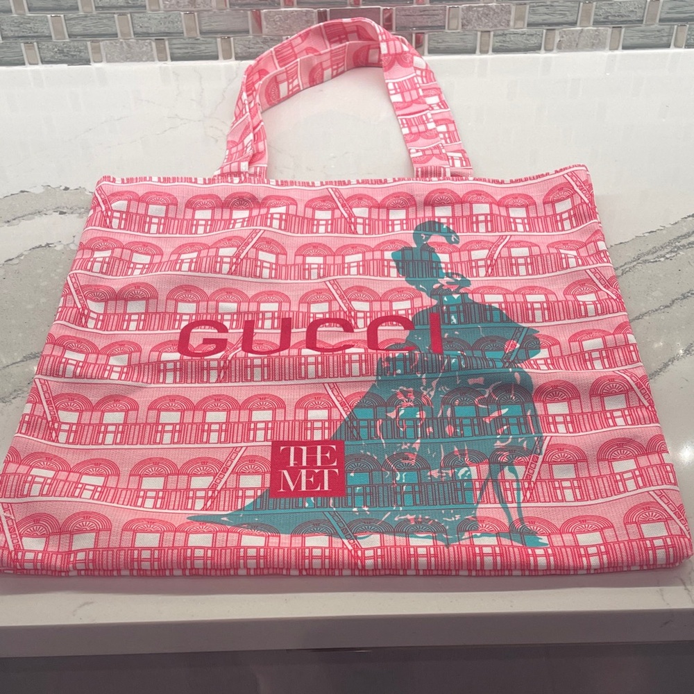 New Gucci X The Met Limited Edition Canvas Tote Bag.